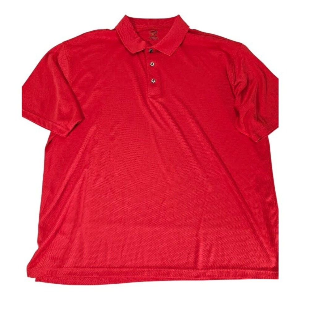 Links Edition Mens Red Performance Polo Shirt‎ Athletic XXL XXG Golf Casual